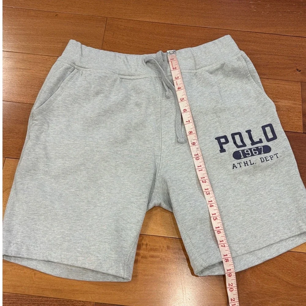 Polo Ralph Lauren Sweat Shorts Mens Grey Athl Dept 1967 Graphic Fleece M
